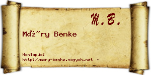 Móry Benke névjegykártya