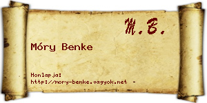 Móry Benke névjegykártya